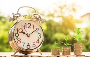 clock and coins